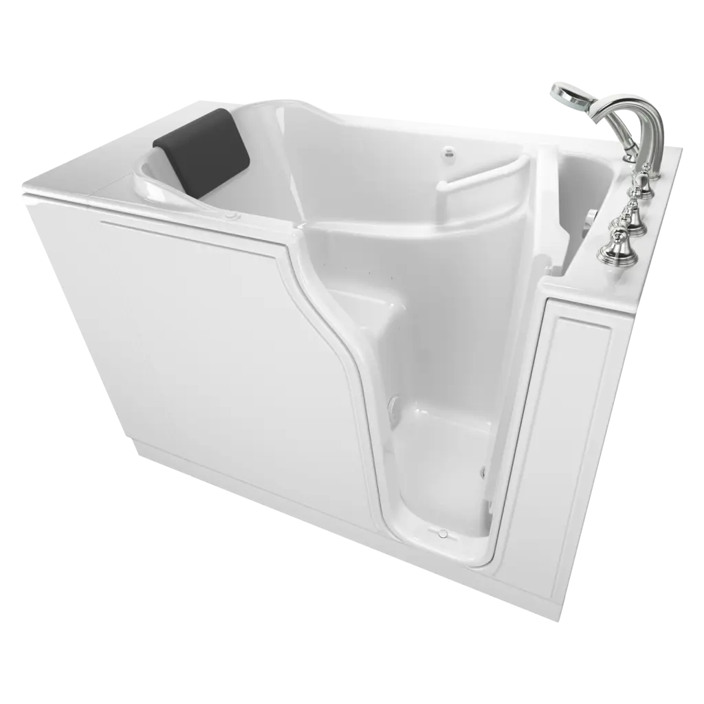 Gelcoat Premium Series 30 x 52 -Inch Walk-in Tub With Air Spa System - Right-Hand Drain With Faucet